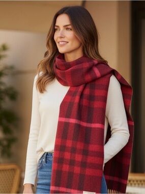 Burberry London Bordeaux Cashmere Scarf